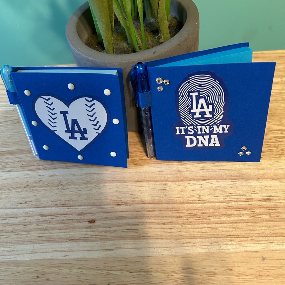 Dodger Blue LA Themed Post it Note's  with Pens